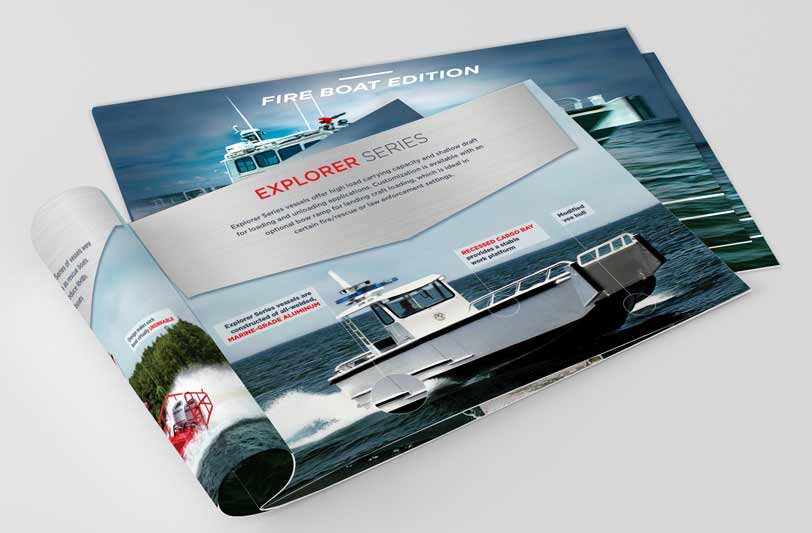 Mockup of a Silver Ships brochure.