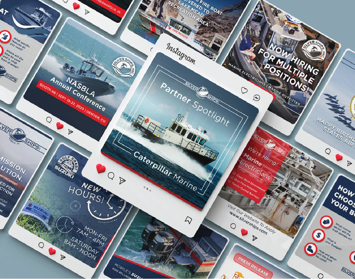 Silver Ships, Inc. Instagram graphic mockup.